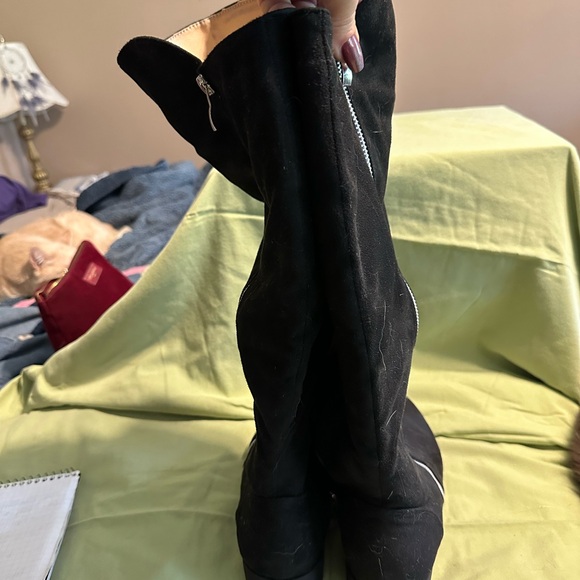 Journee Karin Suede Wide Calf Boots - Picture 4 of 4